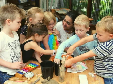 a group of children playing with toys