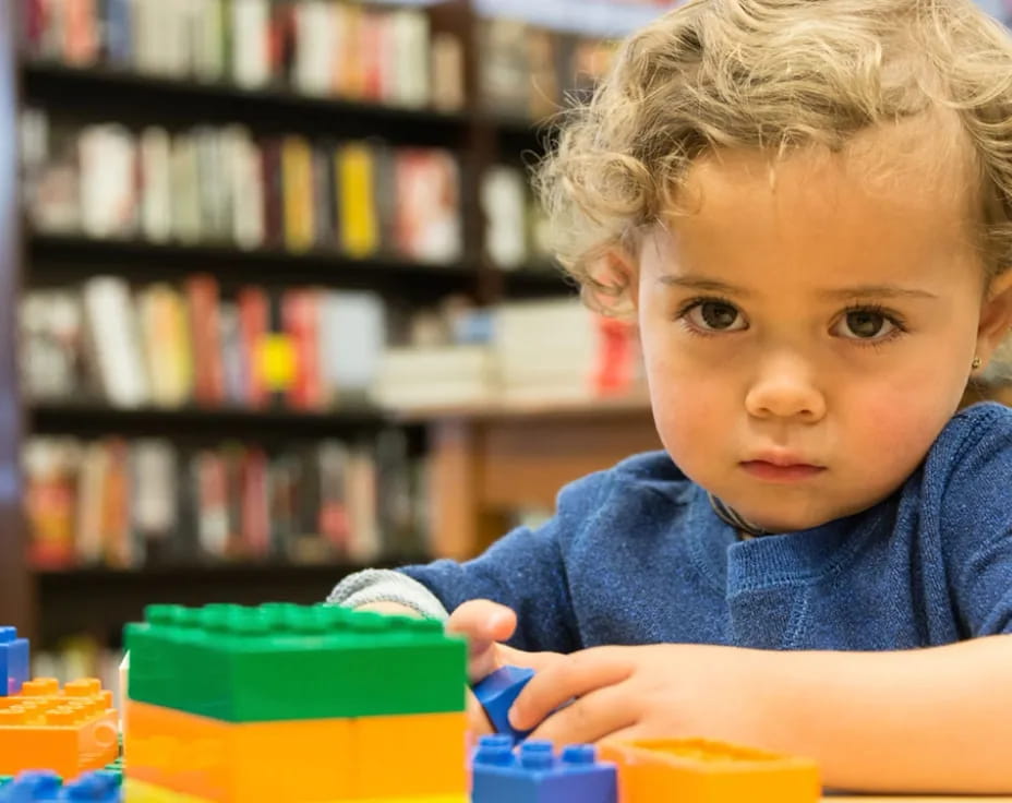 a child playing with toys