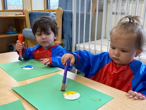 kids sitting at a table