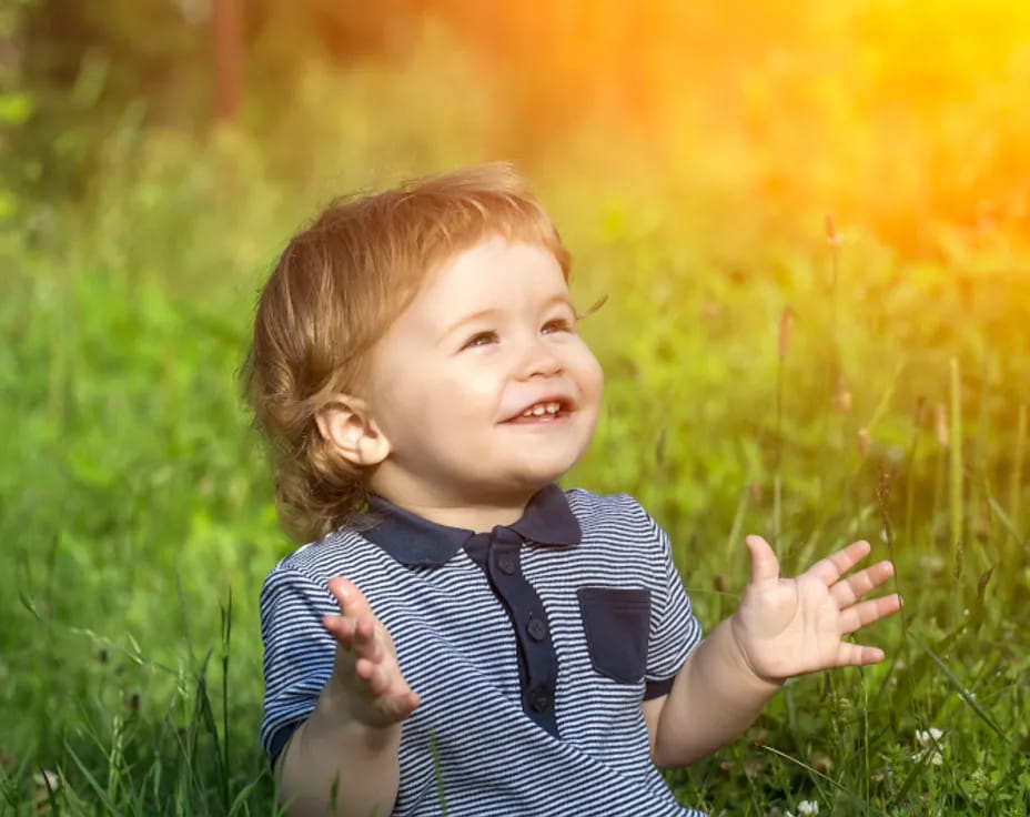 a child in a field