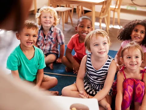 a group of children sitting on the floor