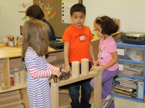 a group of children in a classroom