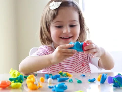 a girl brushing her teeth