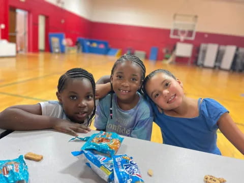 a group of children smiling