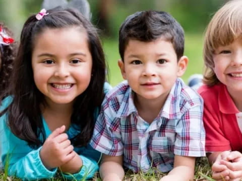 a group of children smiling