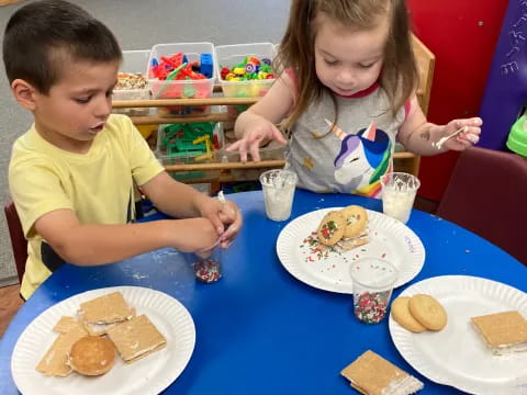 kids eating at a table