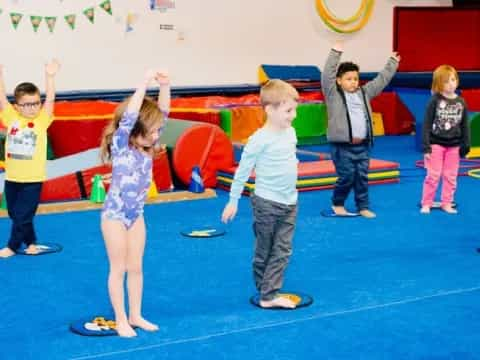 a group of children in a gym