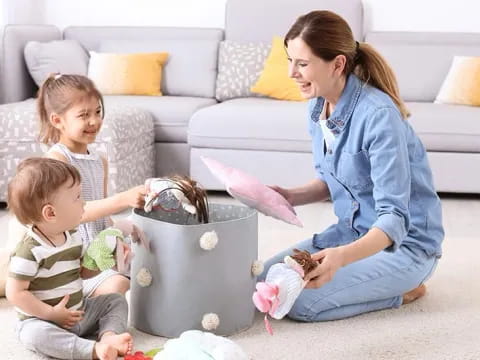 a woman and two children