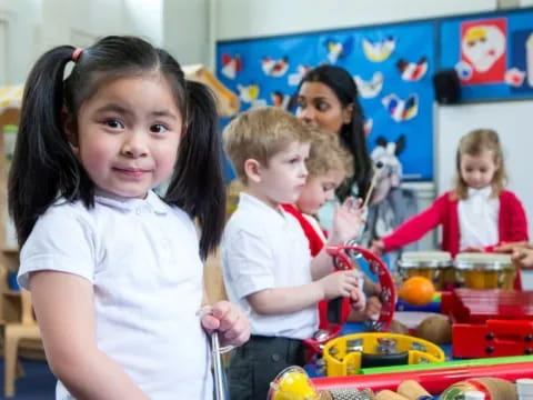 a group of children in a classroom