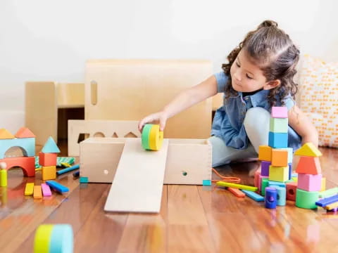 a child playing with toys