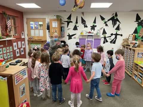 a group of children in a room