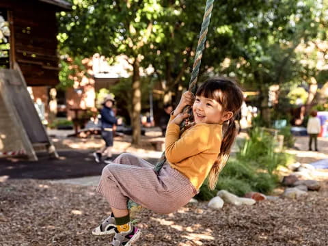a girl on a swing