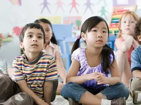 a group of children sitting on the floor