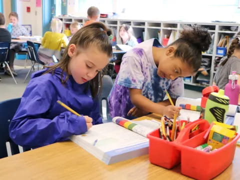 a few young girls painting