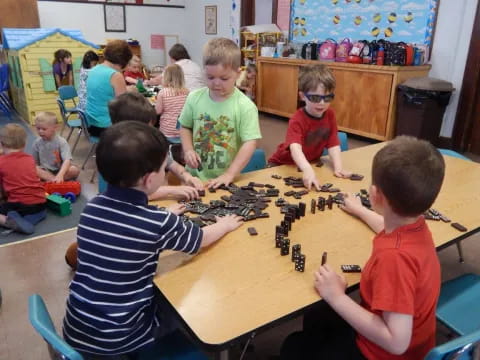 a group of children playing with toys