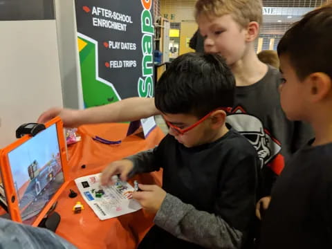 a group of boys playing a game