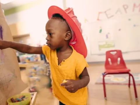 a child painting a picture