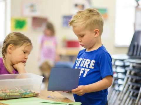 a few children in a classroom