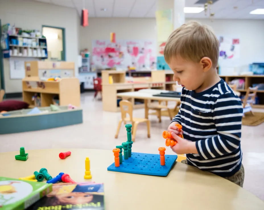 a child playing with toys