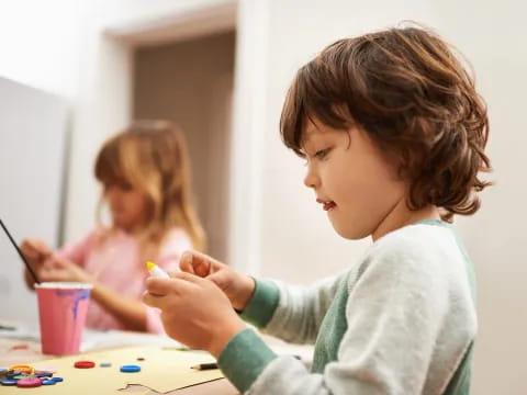 a young girl painting