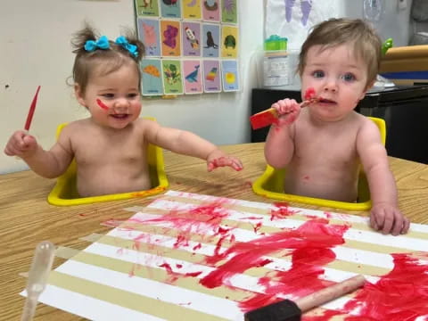 two kids in a kitchen