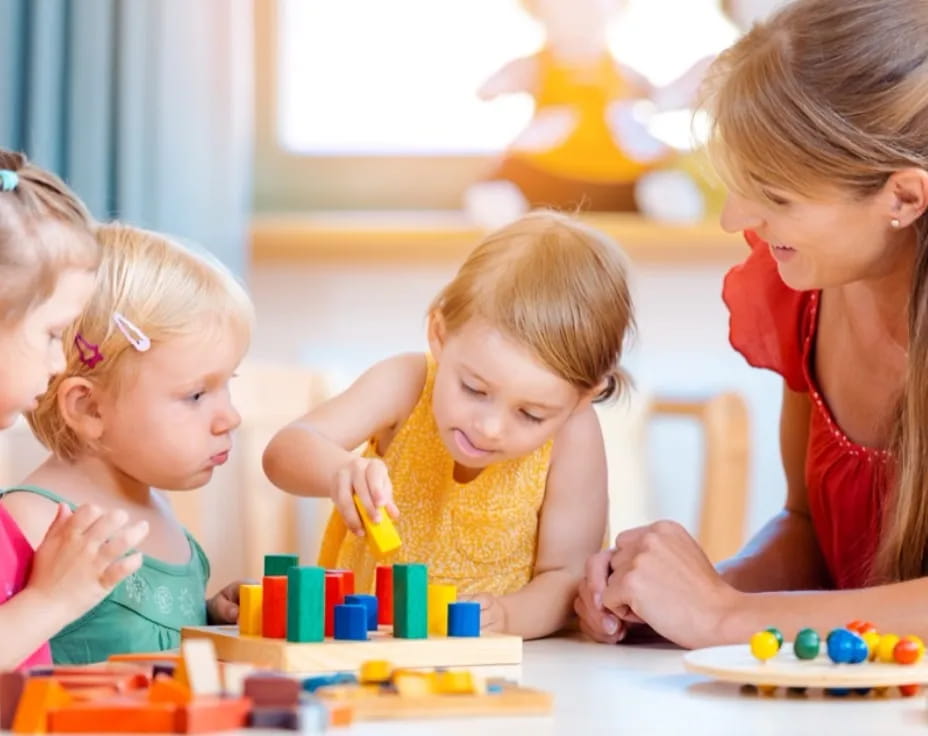 a group of children playing with toys