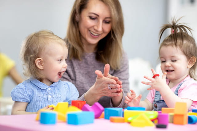 a person and two children