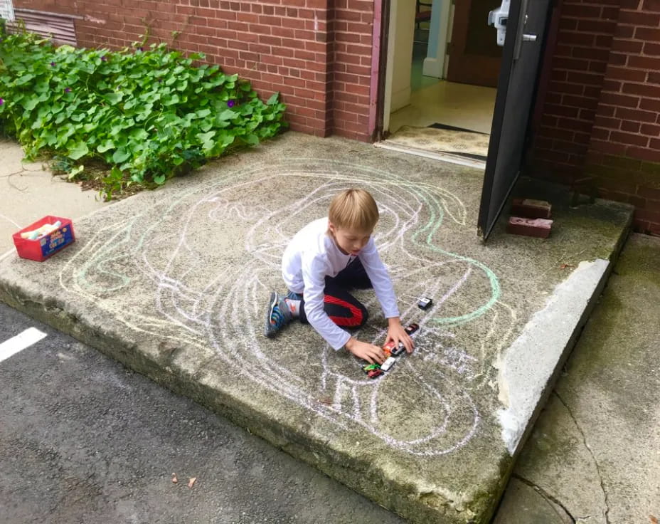 a child playing with a toy