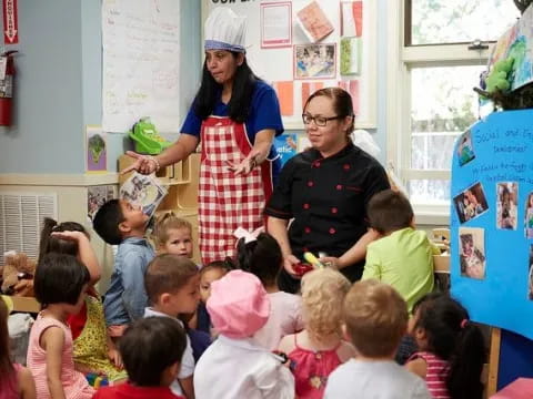 a group of children in a classroom