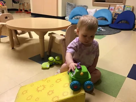 a child playing with toys