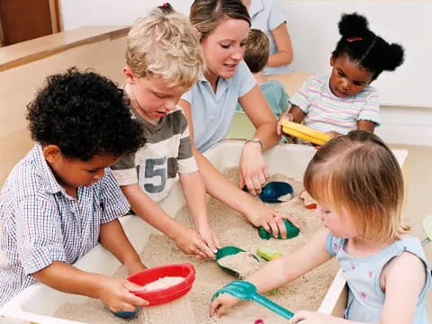 a group of children playing with toys