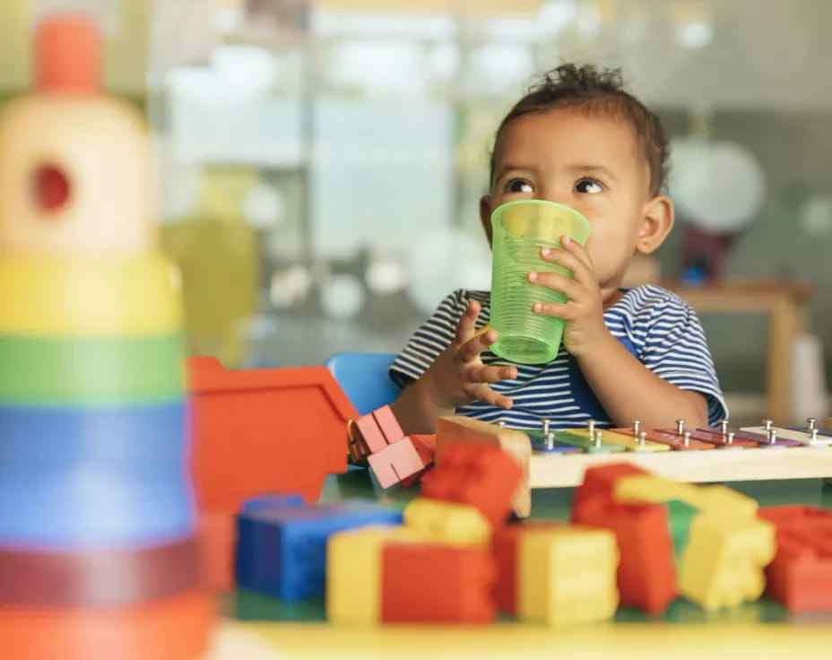 a child playing with toys