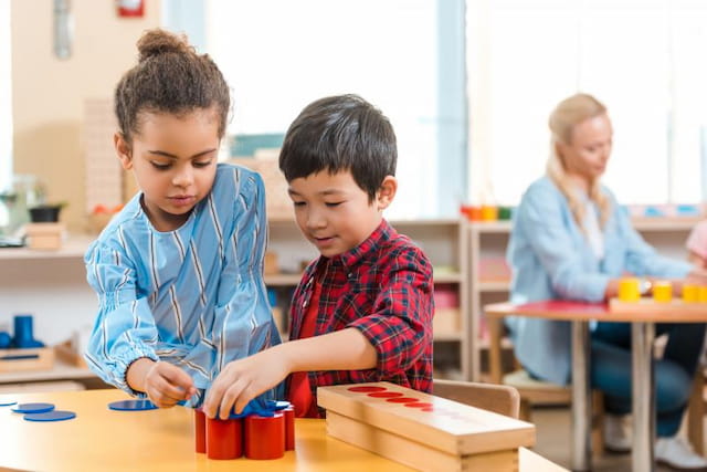 a few children in a classroom