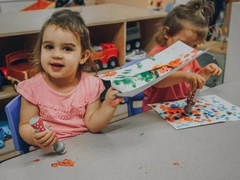 a few children painting