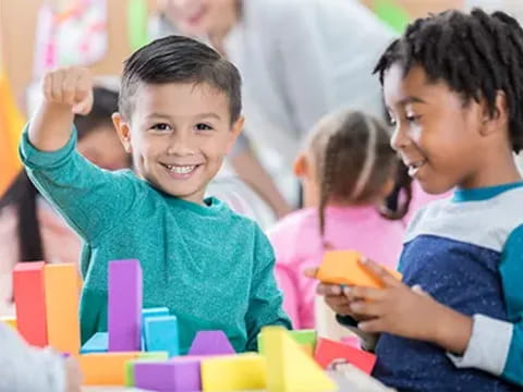 a few children playing with toys