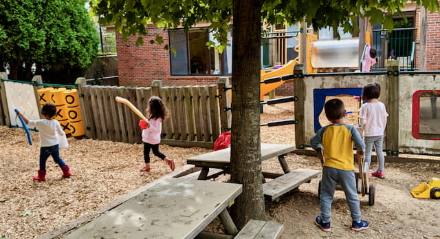 children playing with a toy