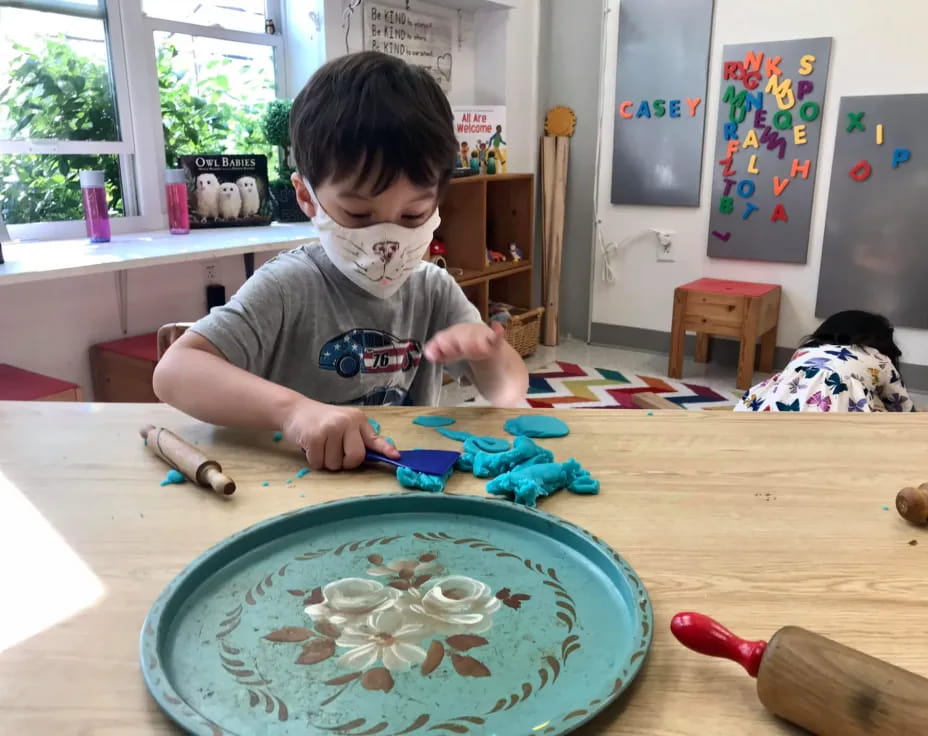 a child playing with toys