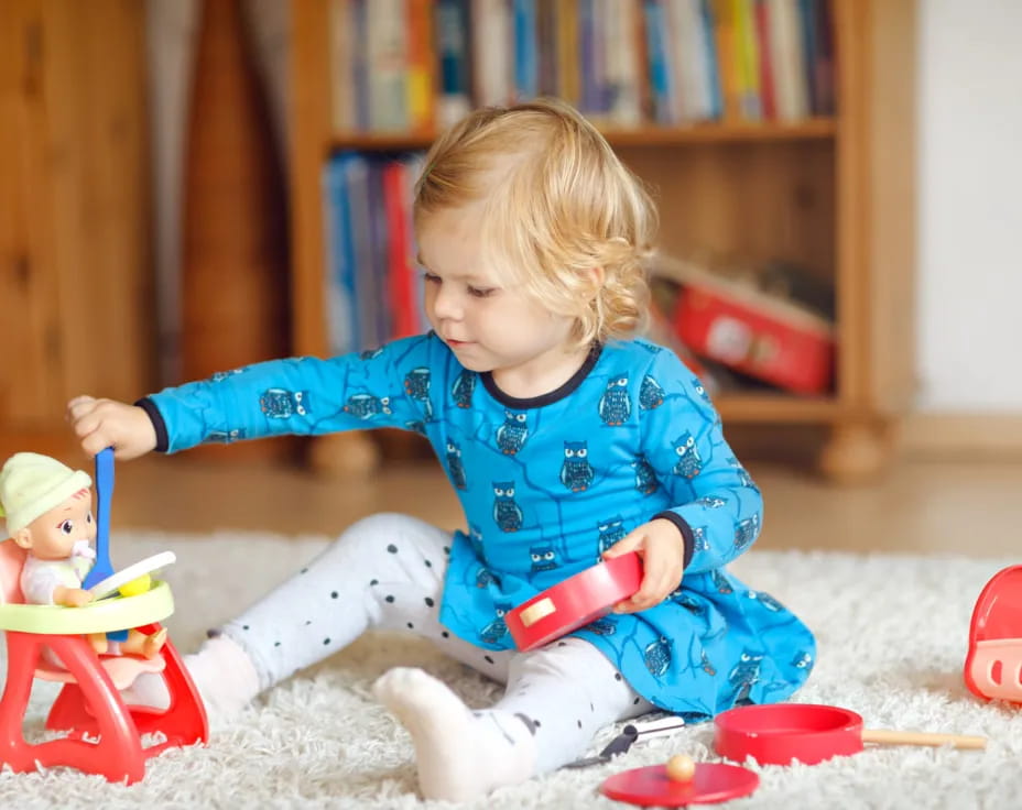 a child playing with toys