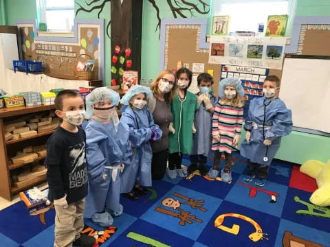 a group of children in a room