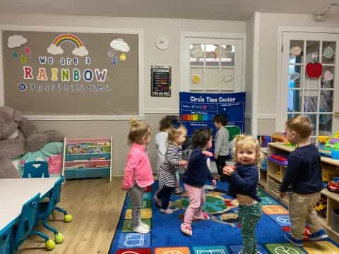 a group of children in a room