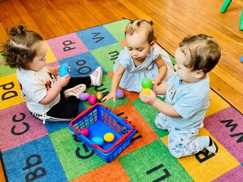 a group of children playing with toys