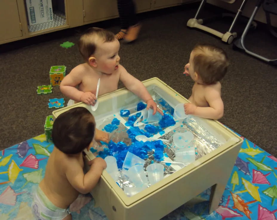 a group of kids playing with toys