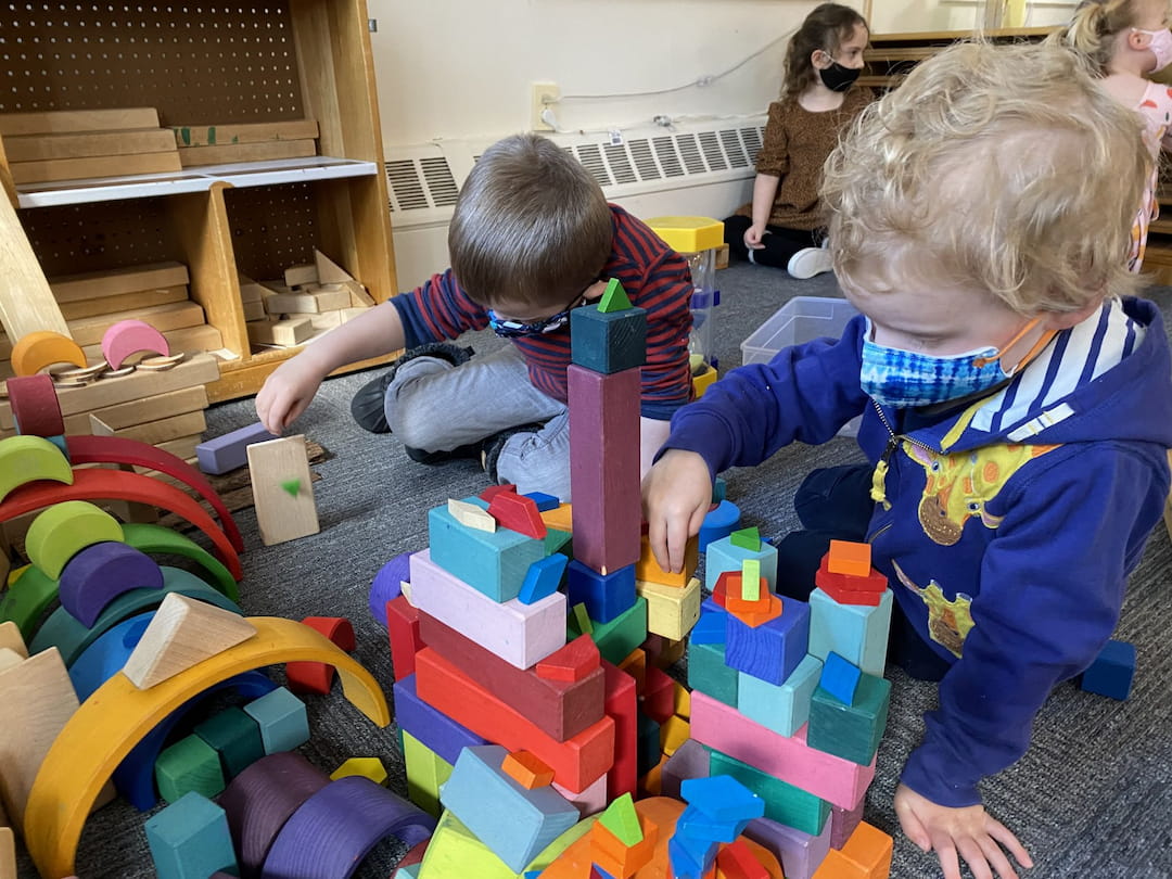 children playing with blocks