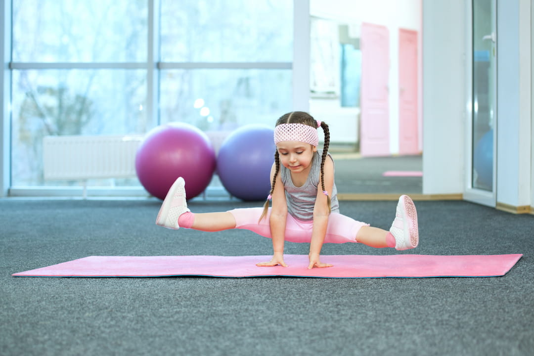 a girl doing yoga