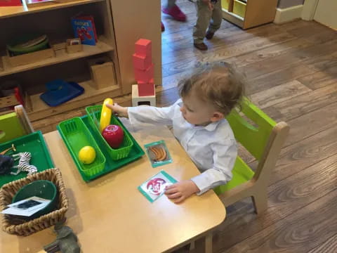 a child playing with toys