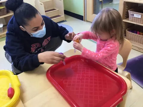 a person and a girl painting