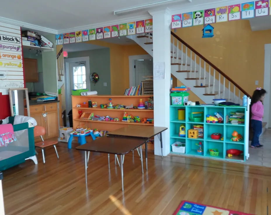 a child standing in a room