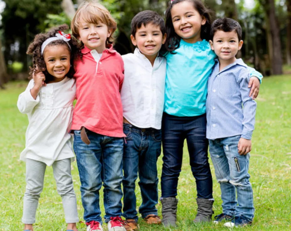 a group of children posing for a photo