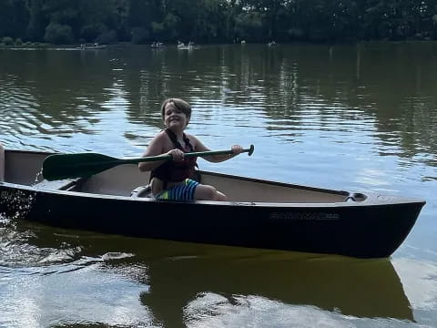 a person in a canoe