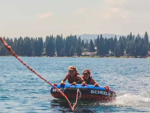 a couple of people on a boat